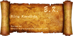 Birg Kandida névjegykártya